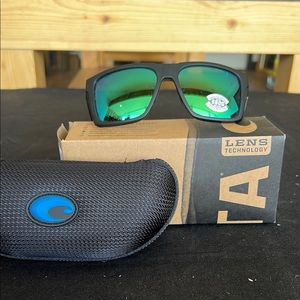 Costa Black Sunglasses with Green Lenses